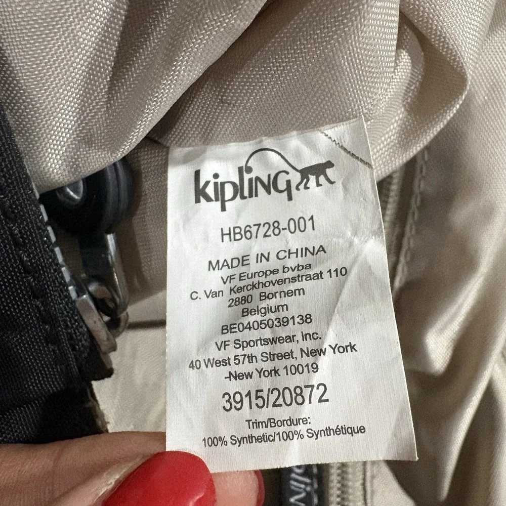 Kipling Black Nylon Shoulder Bag Medium Zip Inner Pockets HB6728-001